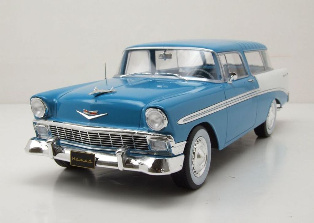KK Scale 181292 Chevrolet Bel Air Nomad 1956 blau weiß 1:18 Produktbild 