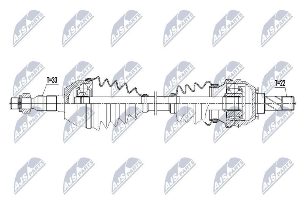 NTY NPW-PL-119 Antriebswelle Vorne Links für OPEL Meriva B Produktbild 