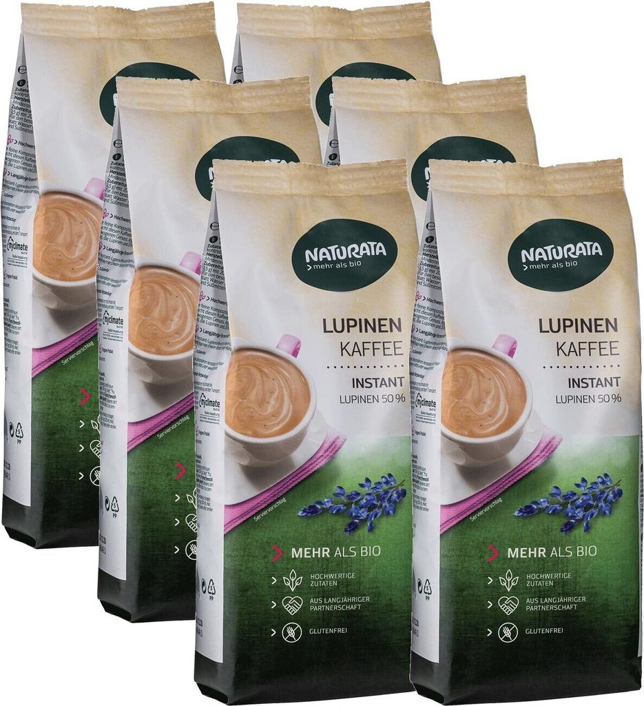 Lupinenkaffee, instant, Nachfüllbeutel, 6x 200g Produktbild 