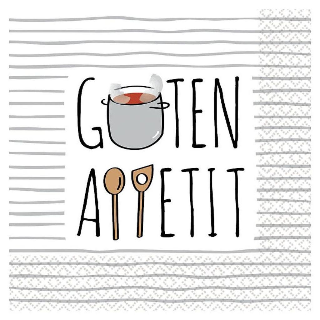 Lebensmittel Guten Appetit Serviette 16 Stück 33x33 cm
