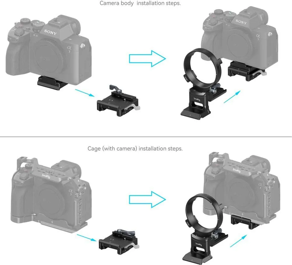 SmallRig 4244 Plaque de Montage pour Caméra - Support de Fixation Robuste - 4