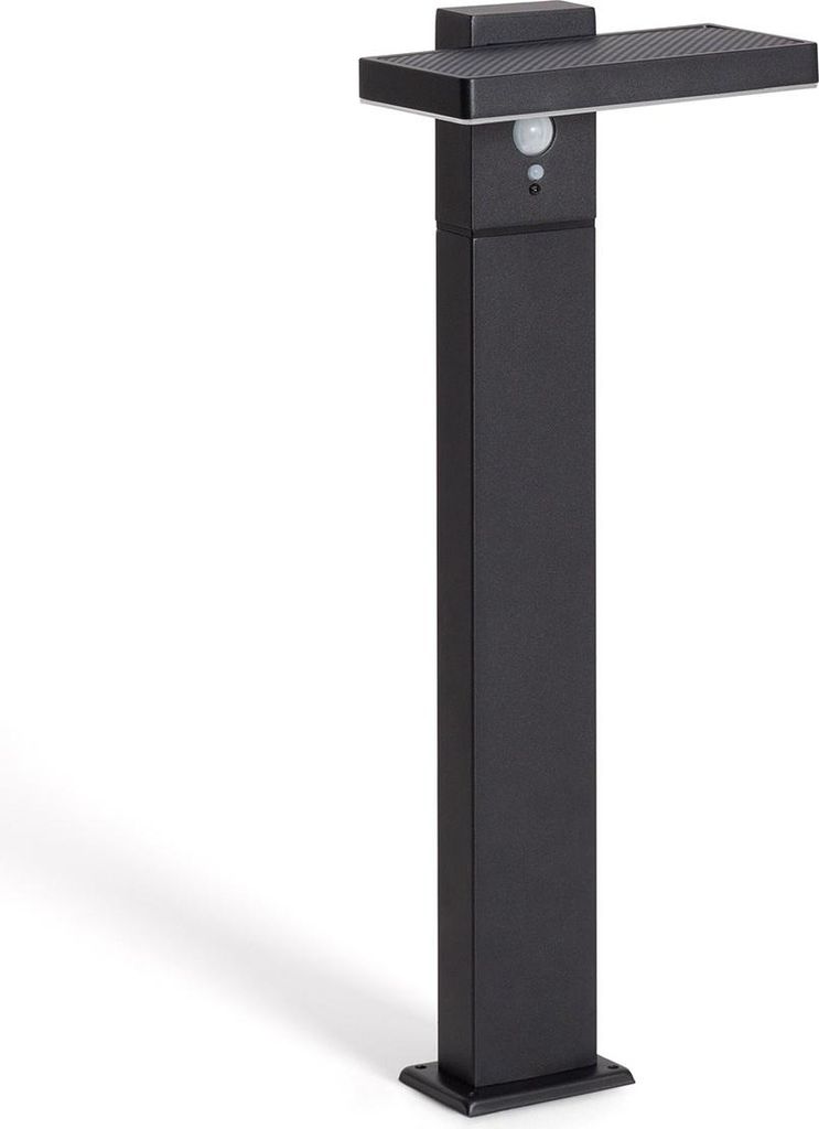 LED Bodenstehleuchte Außen Solar 5W 50cm Aluminium mit Bewegungssensor Bran Schwarz