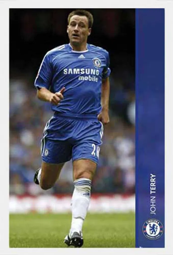 Poster Chelsea John Terry Shinsuke avec cadre photo MDF blanc 61x91,5 cm