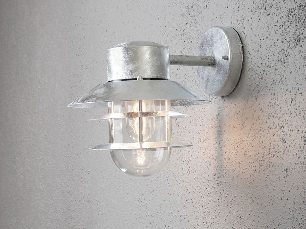 Konstsmide Modena Wandleuchte galvanisierter Stahl, klares Produktbild 