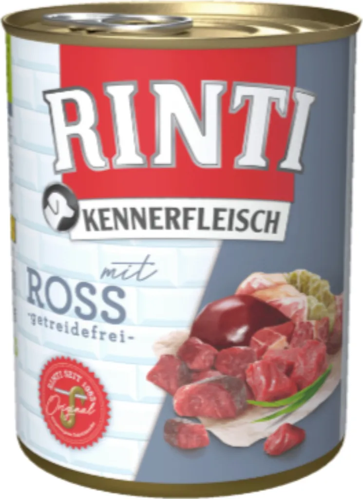Rinti Kennerfleisch Ross 12x800g: Cibo Umido al Cavallo per Cani Adulti