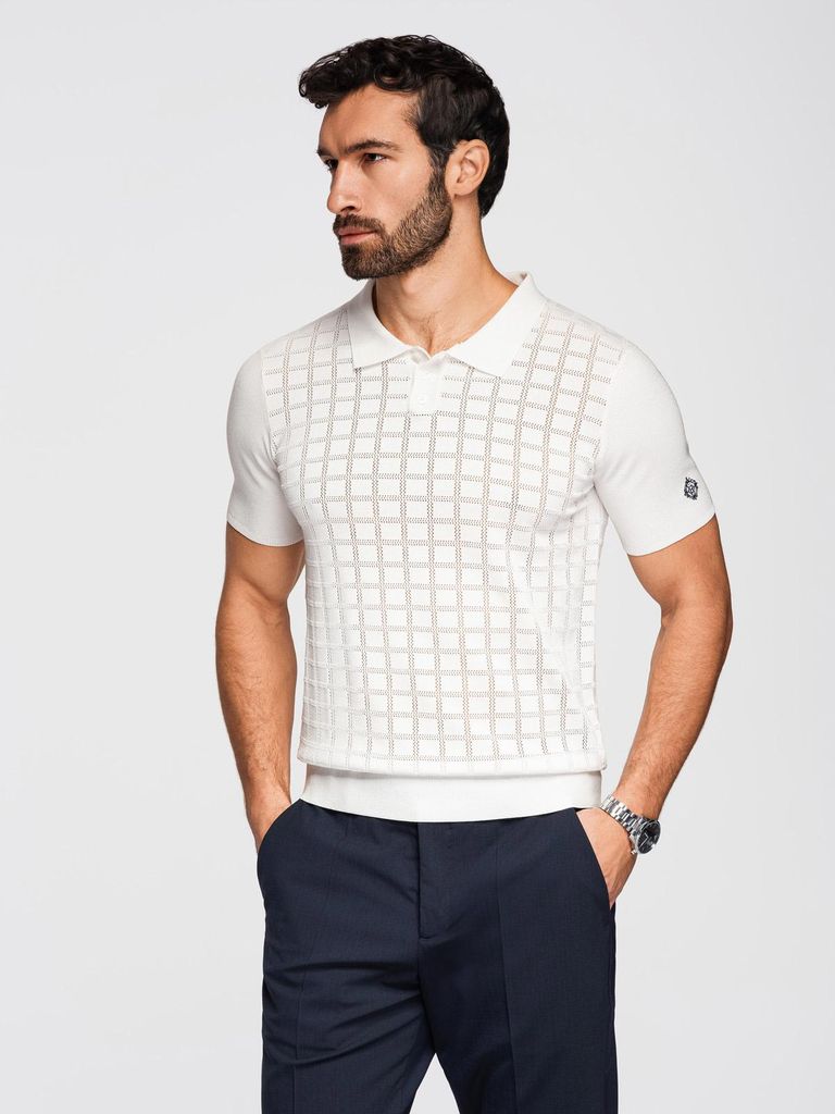 OMBRE T-Shirt V-1 Regular Fit Casual OM-POSS-0168 white XXL