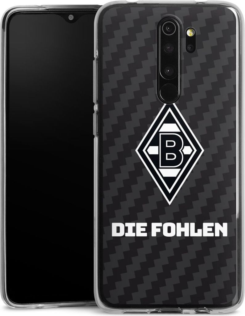 DeinDesign Handyhülle für Xiaomi Redmi Note 8 Pro Silikon Hülle Case Smartphone Schutzhülle Borussia Mönchengladbach Carbon Gladbach