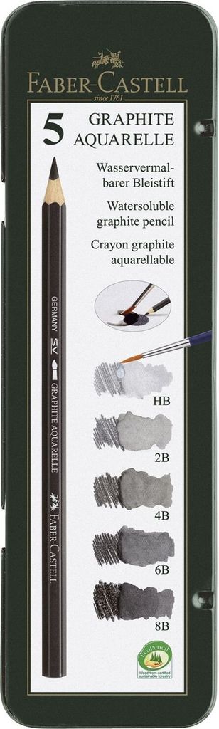 FABER-CASTELL Aqua.pencil Graphite Aquarelle sada 5 ks Obrázek produktu 