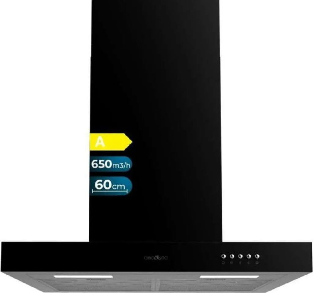 Hotte aspirante de cuisine 60cm noir laqué 650m3/h Bolero Flux TM 606500
