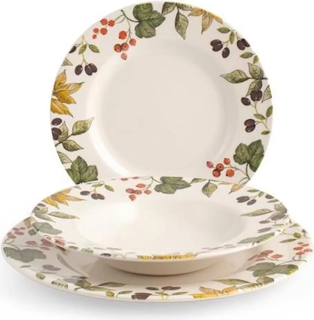 Offerta Servizio Piatti 18 Pezzi Fruit of Forest - Qualità Earthenware