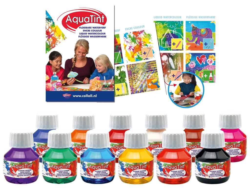 AquaTint Sparset 12 Flaschen Wasserfarben je 50 ml Produktbild 