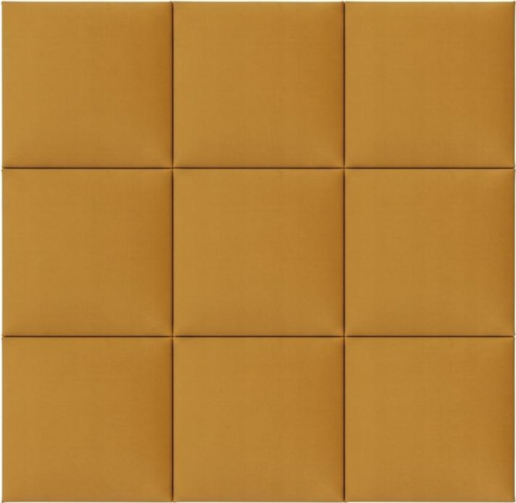 Komvortowy | Polsterpaneel | Wandkissen Velours Gelb 30x30 cm | Wandpolster | Bettkopfteil | Wandpaneel