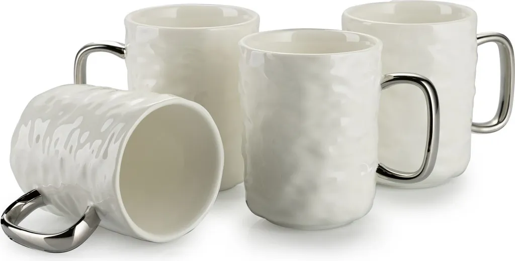 HowHomely Selena Silver: Set Caffè Design Moderno Bianco 6 Pezzi - 8