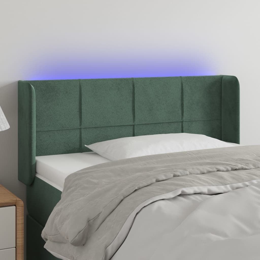 Maison Exclusive - LED Kopfteil Dunkelgrün 103x16x78/88 cm Samt
