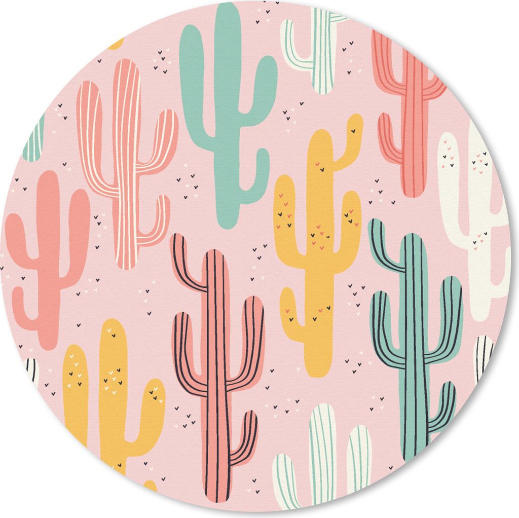 MuchoWow Mauspad Mousepad Kaktus - Muster - Rosa 40x40 cm - Mousepads - Maus Mat - Pad - Mausunterlage - Schreibtisch Accessoires