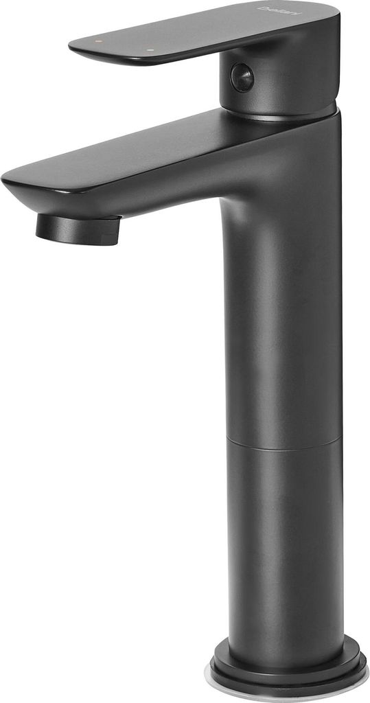 BELIANI Waschtischarmatur Schwarz aus Messing Matt Einhebelmischer Mischbatterie Waschbeckenarmatur Wasserhahn Badezimmer Modernes Design