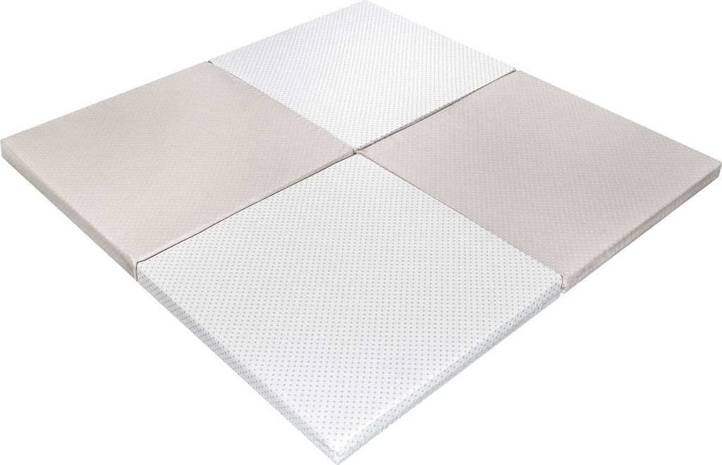 Premium Baby Krabbeldecke, Spieldecke GRAU 120X120X5 CM, 3 um 1