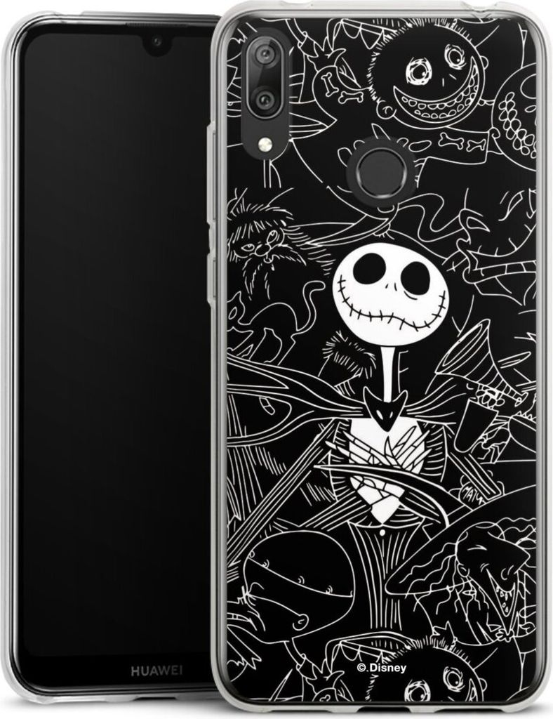 DeinDesign Handyhülle für Huawei Y7 (2019) Silikon Hülle Case Smartphone Schutzhülle Disney Halloween Nightmare Before Christmas