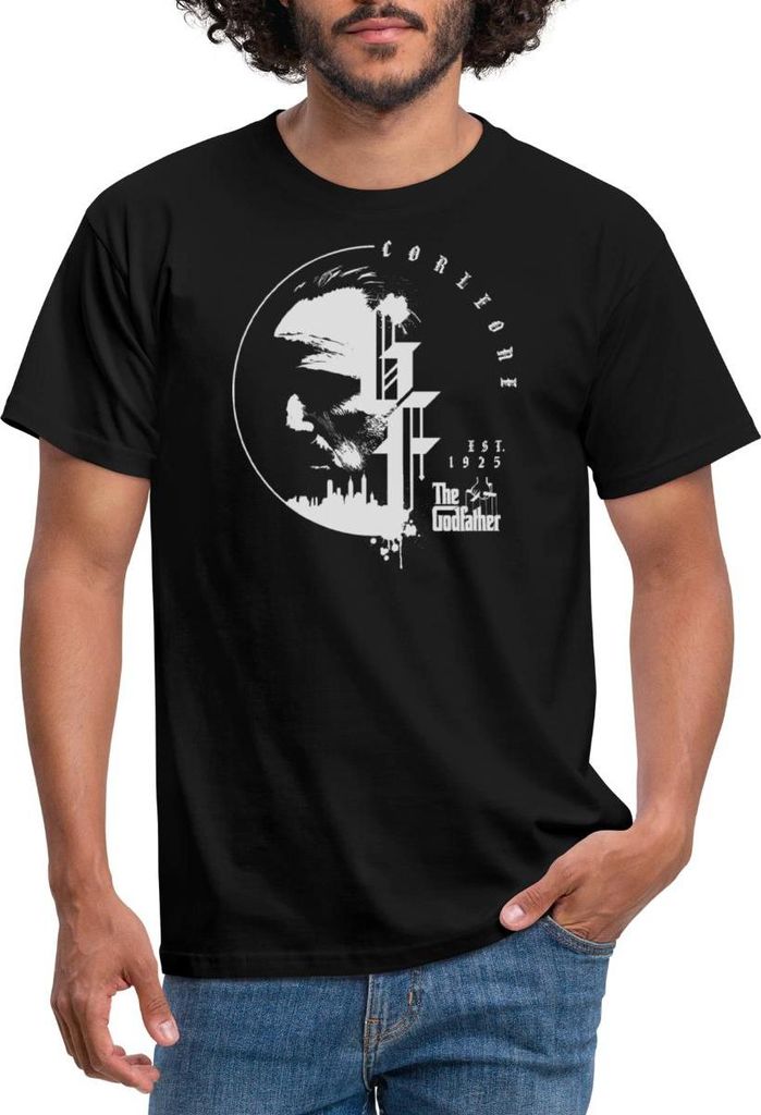 Spreadshirt Der Pate The Godfather Don Corleone Logo Mafia Film est. 1925 Männer T-Shirt, 3XL, Schwarz