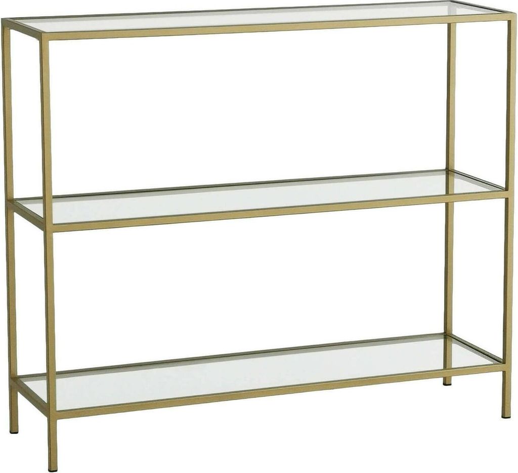 Konsolentisch Dkerriga, Ausziehbarer Mehrzwecktisch, Eingangskonsole, Regal mit Erweiterungen, 100x30h85 cm, Gold