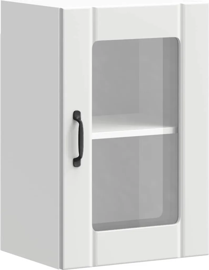 Armadietto Pensile Cucina Lucca White Vetro - Montaggio Facile 60cm