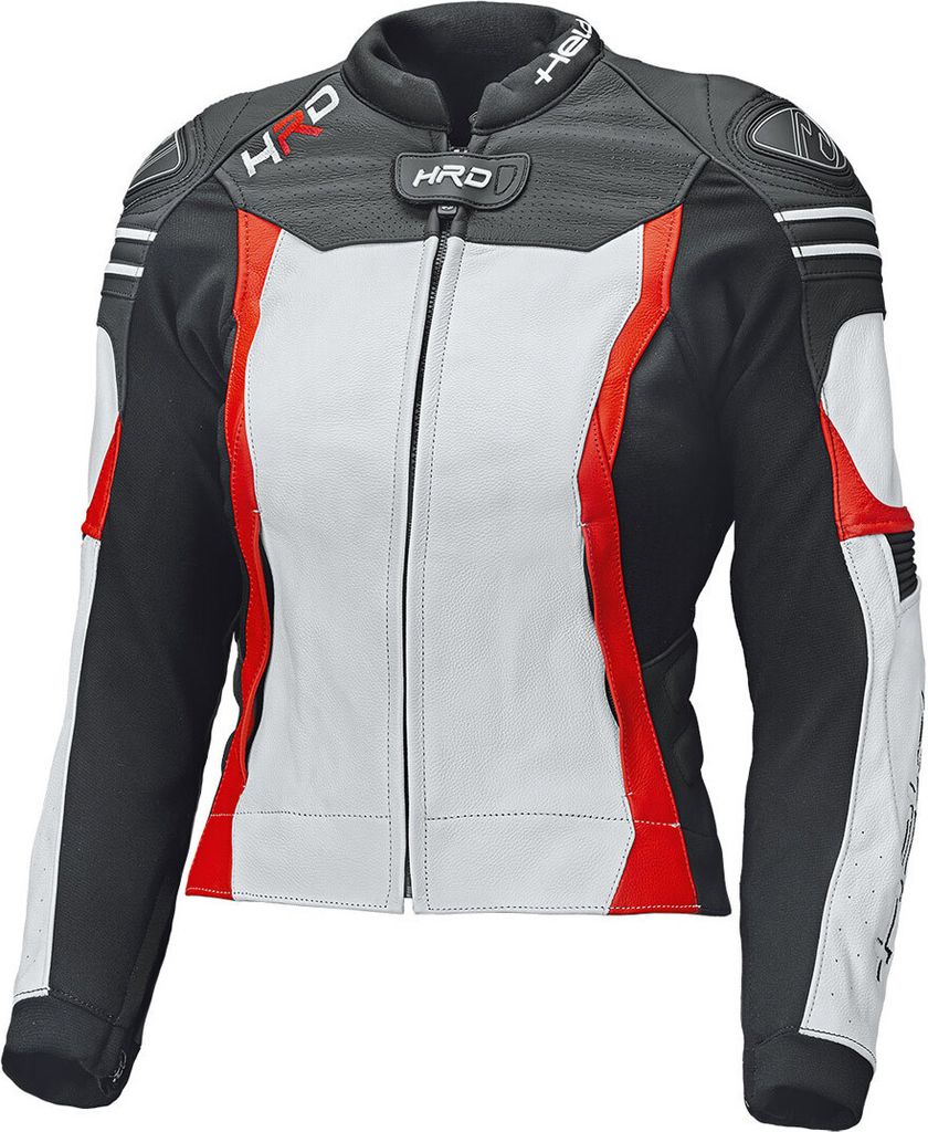 Held Street 3.0 Damen Motorrad Lederjacke, weiß/rot, 38