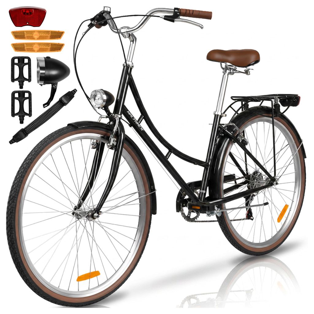 28 Zoll Damenfahhrad Damen Citybike Cityrad AVILO Black 6 Produktbild 