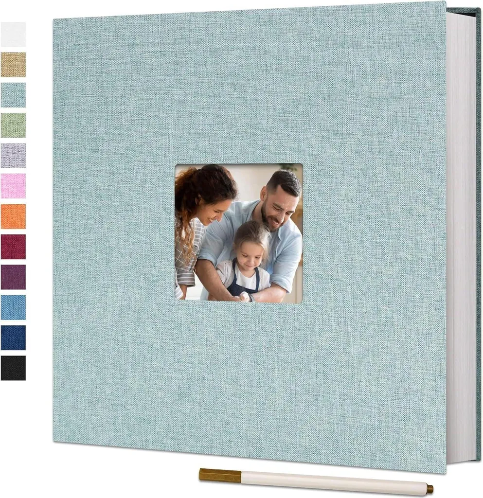 Album Foto Autoadesivo 28x27 Lino Turchese - Matrimonio e Ricordi