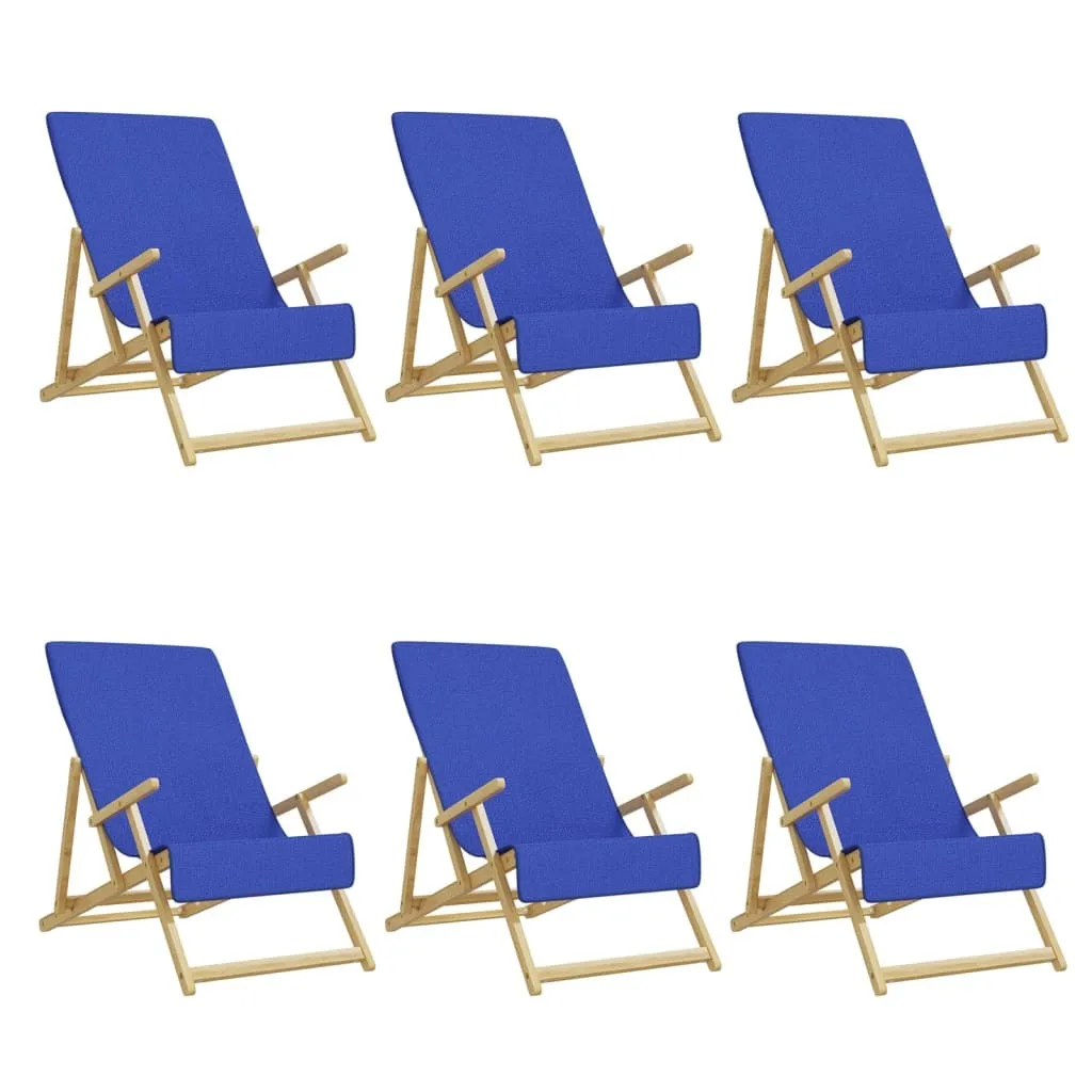 vidaXL Asciugamani da spiaggia 6 pz. Blu reale 60x135 cm Tessuto 400 GSM