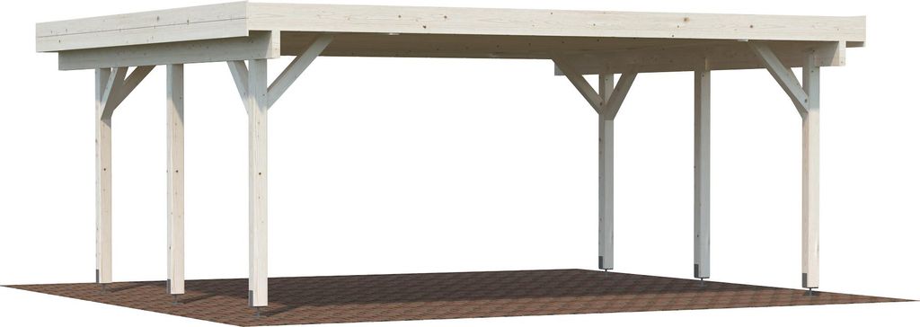 Palmako Carport Karl 20,6 m² Transparent tauchimprägniert Holzcarport