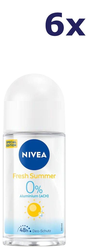 6x Nivea Deo Roll-On 50ml Fresh Summer Produktbild 