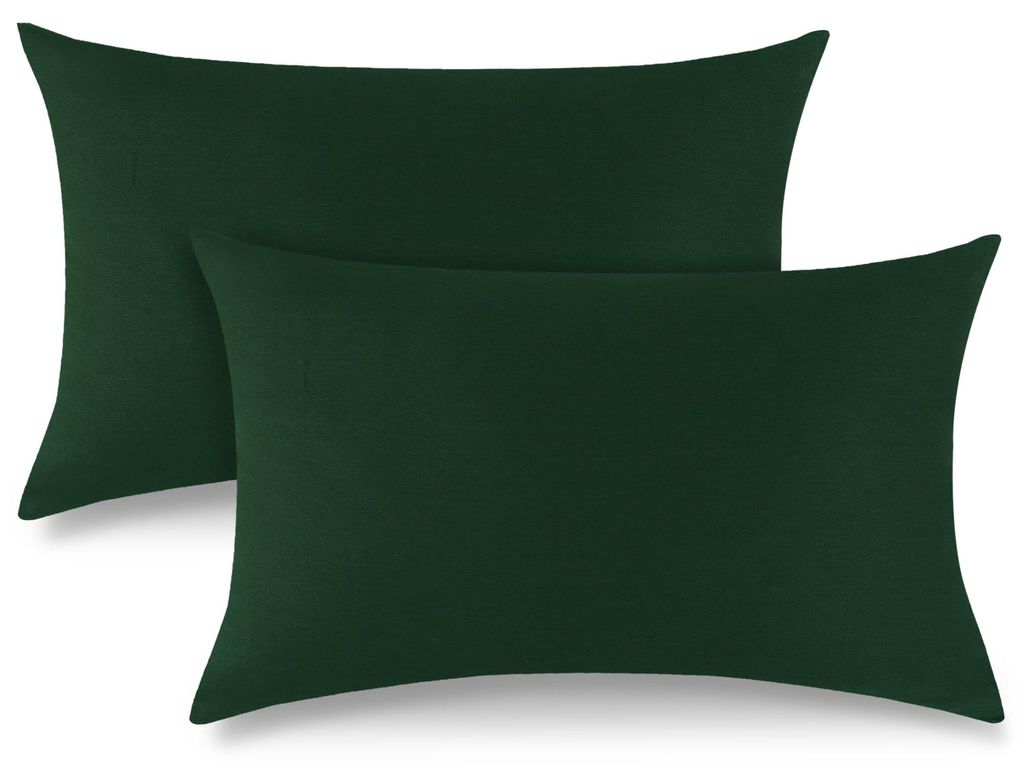 2er-Set Kissenbezüge (40 x 80 cm) – 100 % Baumwolle, Waldgrün. Weiche und hypoallergene Kissenbezüge, -, mit Reißverschluss. Für Allergiker ...