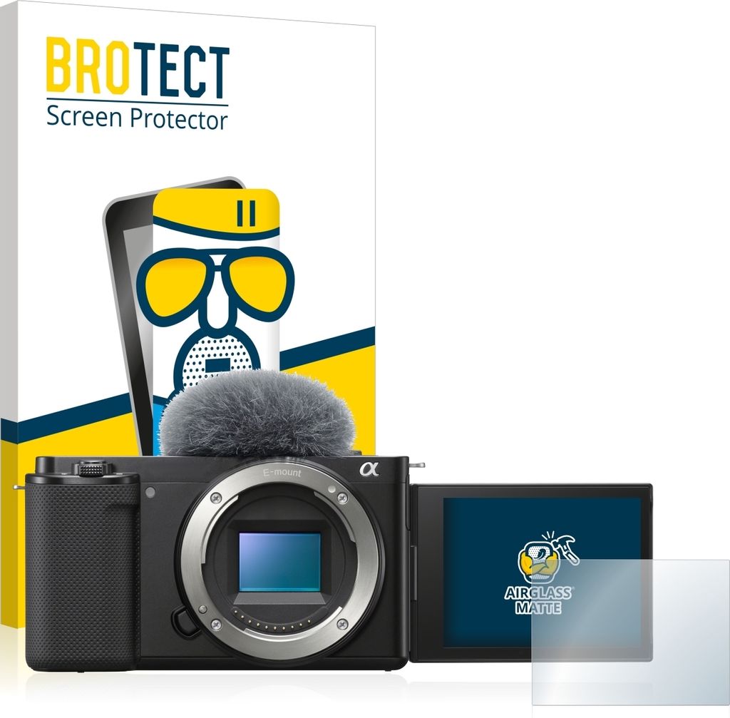 BROTECT Entspiegelungs Schutzglas für Sony Alpha ZV-E10 Schutzfolie Panzer Folie Glas Display Schutz matt