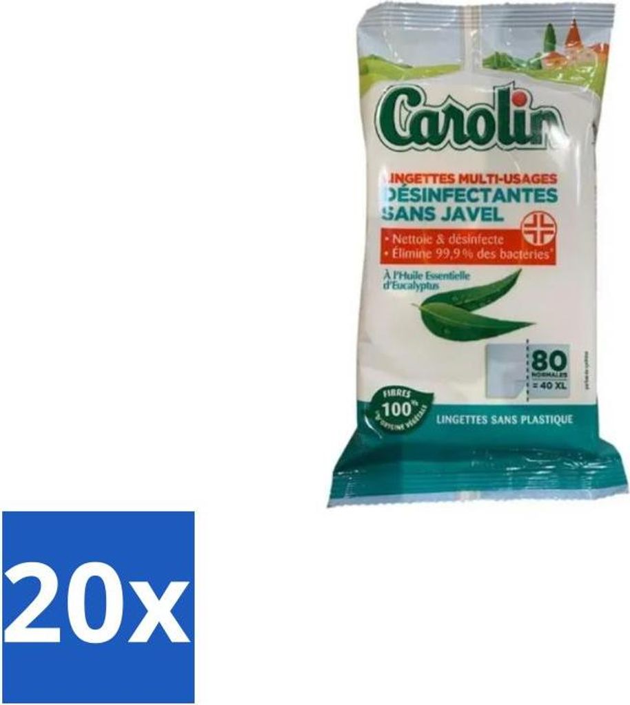 Carolin – Tücher – Eukalyptus – 80 Tücher - Vorteilspack - 20 Stücke