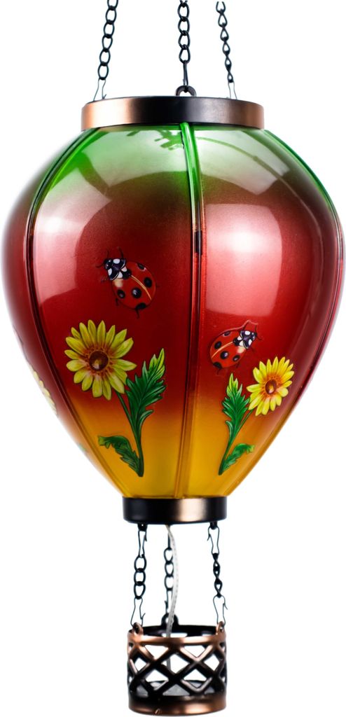 Northpoint LED Solar Laterne Heißluftballon Windlicht Außenbereich Dekoration Garten Grün rot gelb