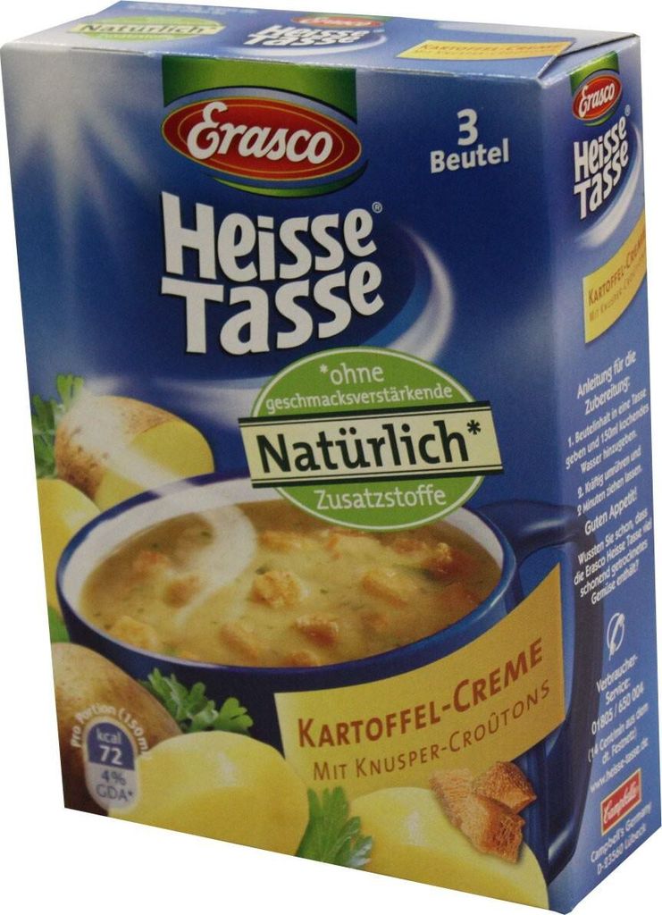 Heisse Tasse Kartoffel Creme mit Croûtons 3 Beutel á 18g Produktbild 