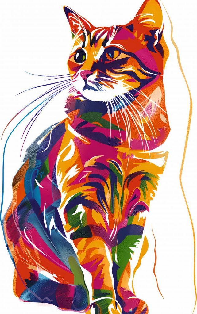 Plakat 64x90cm Gesättigte Katze