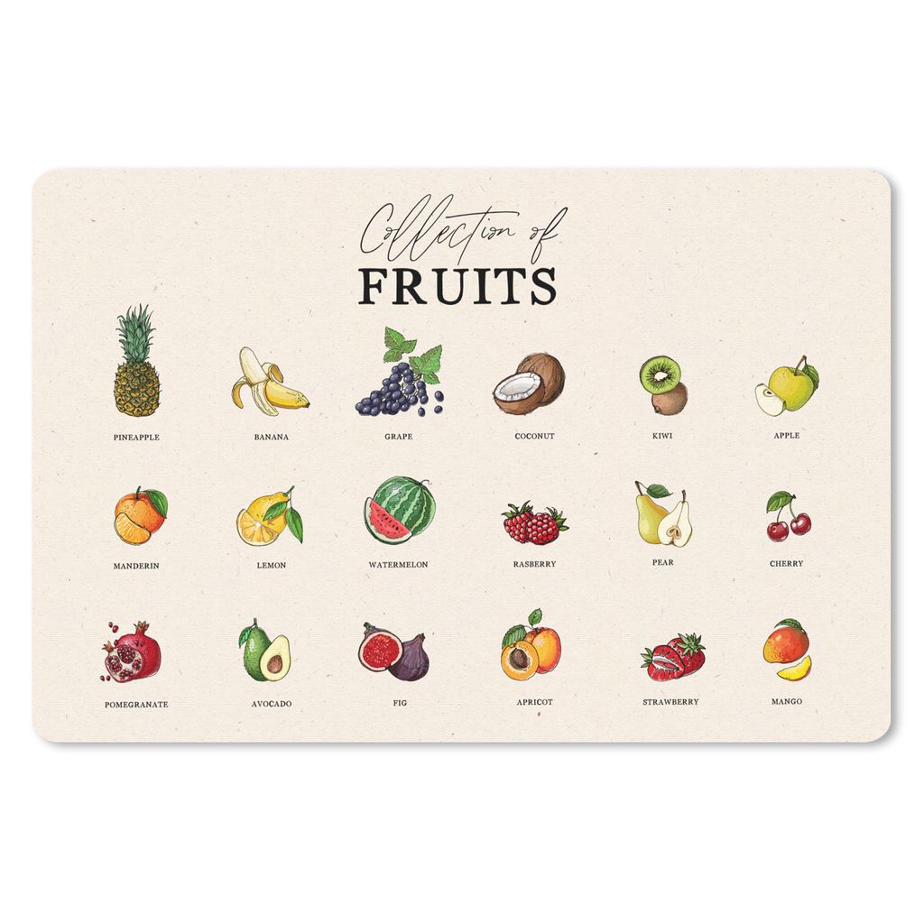 MuchoWow Schreibtischunterlage Obst - Küche - Lebensmittel 60x40 cm - XXL Mauspad - Großes Mauspad