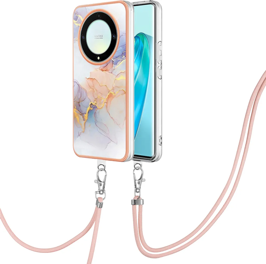 Custodia TPU per Honor X9a / Magic5 Lite con Cordino | Grigio Duraturo