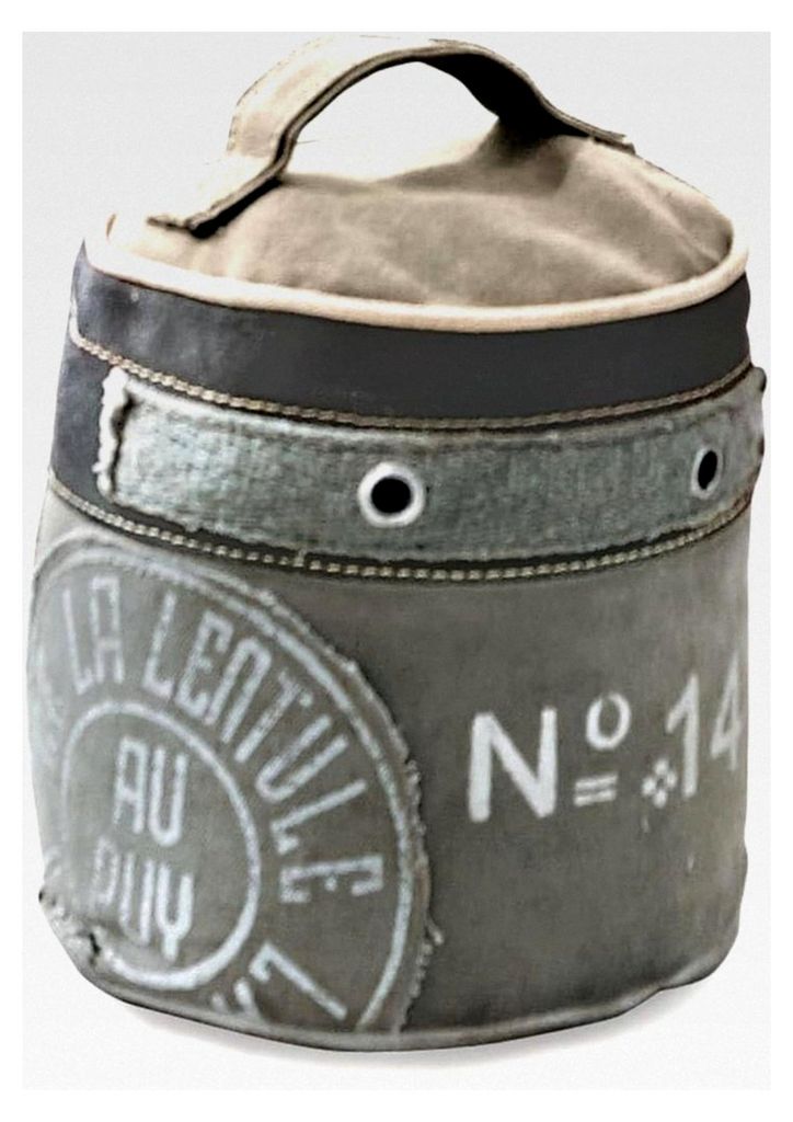 Türstopper aus verschiedenen Stoffelementen, Antik-Print, im Used-Look, Türhalter, Dekoration, Dekoobjekt, Baumwolle, Sand, Khaki