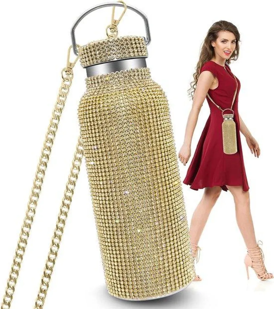 Bouteille isotherme 750 ml or - Gourde sport et bureau inox étanche