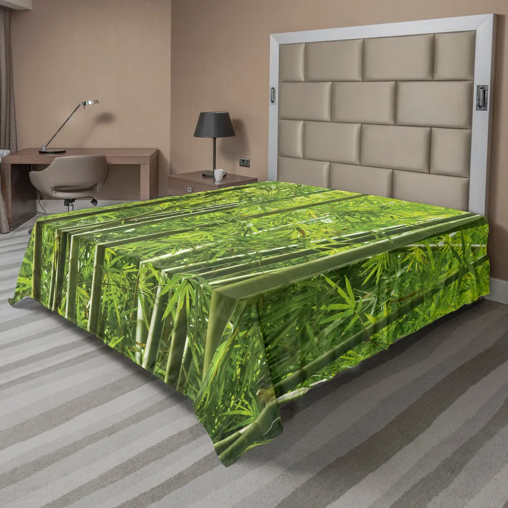 Drap bambou anti-transpiration doux et grand format vert imprimé jungle