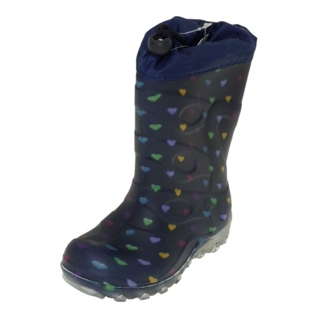 Beck 901 05 Warmfutter Gummistiefel Blinking Hearts Dunkel-Blau, Blau, Gr. 33