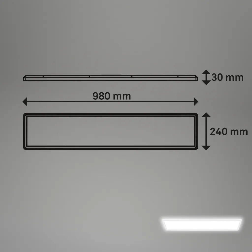 Briloner Tava LED 98cm Plafoniera Ultrapiatta 4800lm Retroilluminata - 5