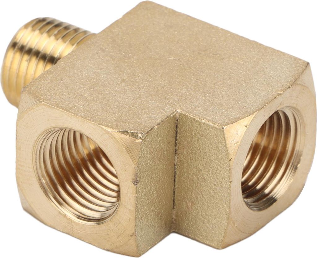 Mosazné potrubí Tee Car Solid Street vnější závit 1/8in NPT Obrázek produktu 