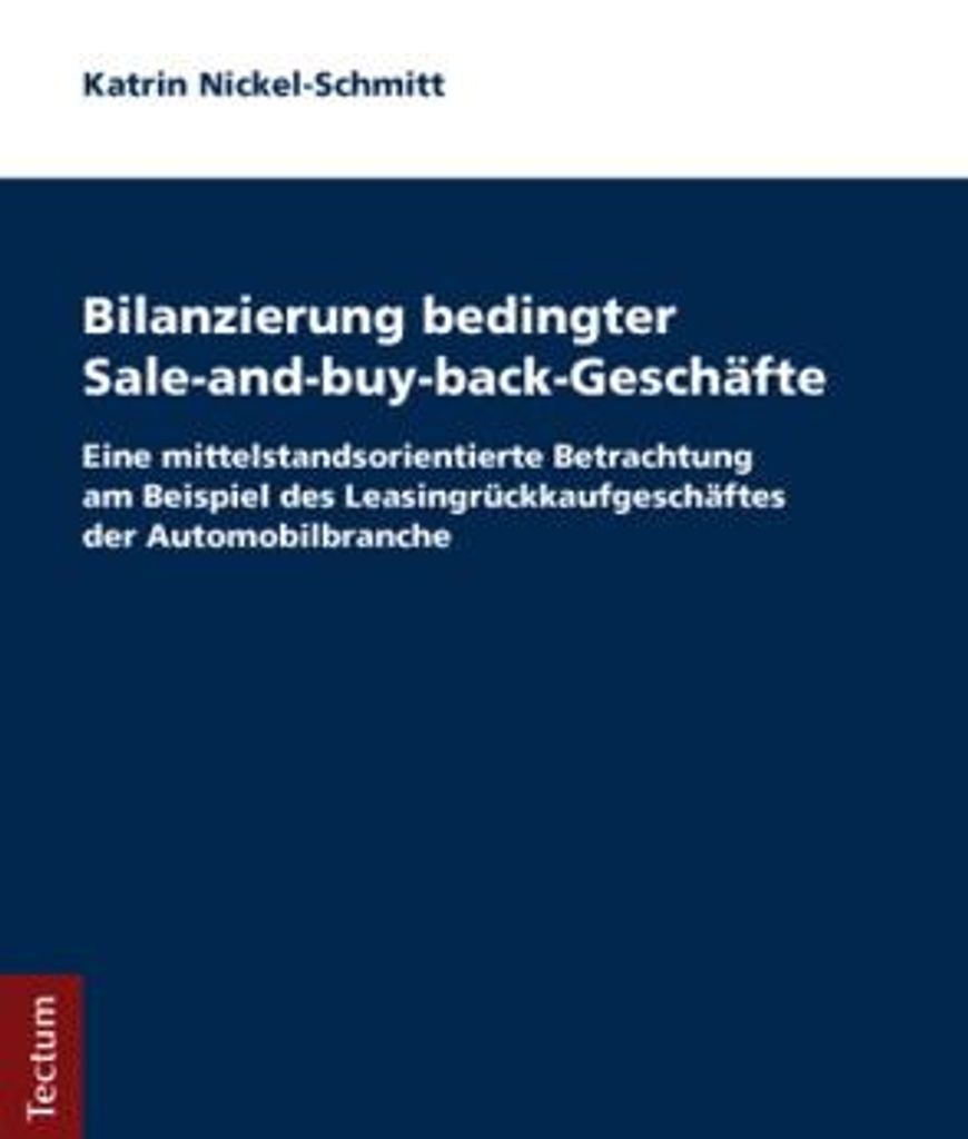 Bilanzierung bedingterand-buy-back-Geschäfte
