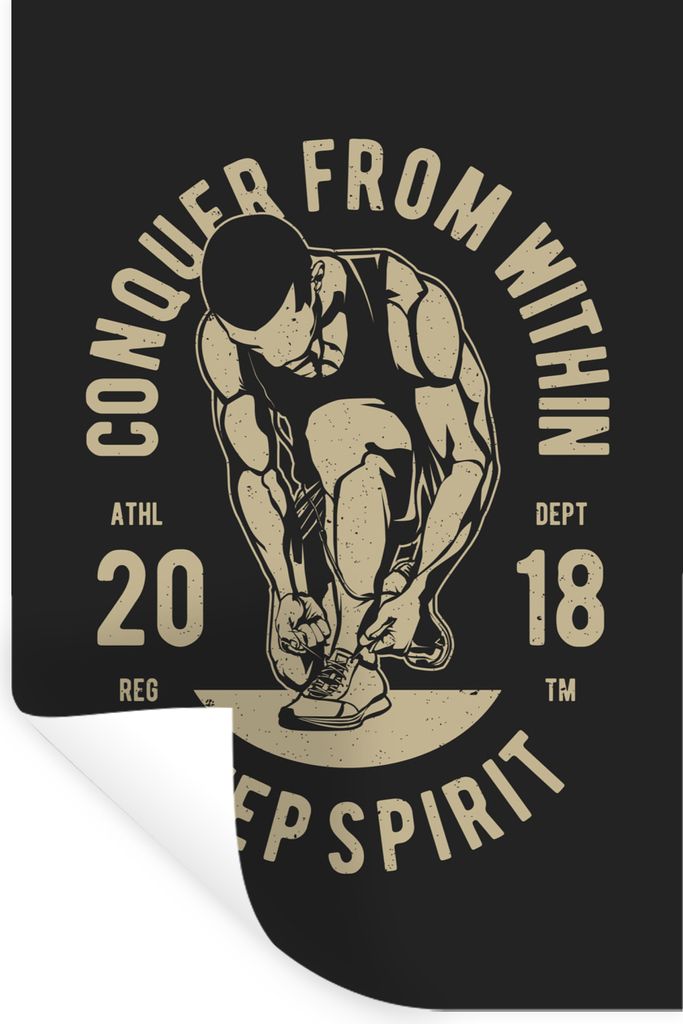 MuchoWow Wandtattoo Wandsticker Wandaufkleber Sport - Sprichwörter - Vintage 60x90 cm Selbstklebend und Repositionierbar - Sticker - Dekorfolie