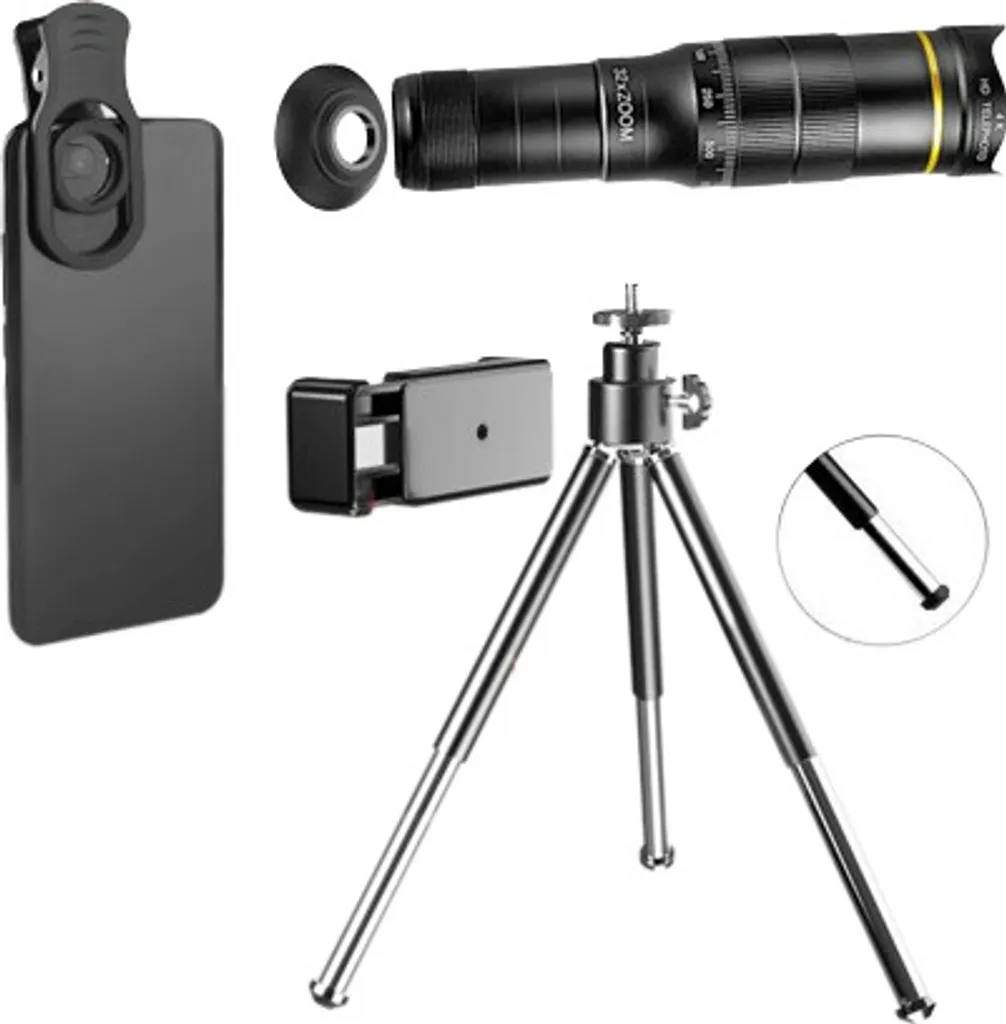 Finis les Zooms Flous avec cet Objectif Télescope 32X et Trépied Noir