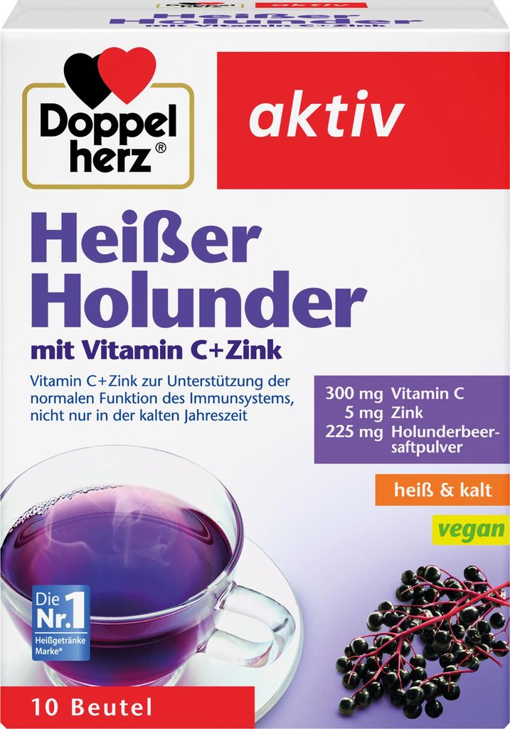 Doppelherz | Heißer Holunder mit Vitamin C | 10 Beutel Produktbild 