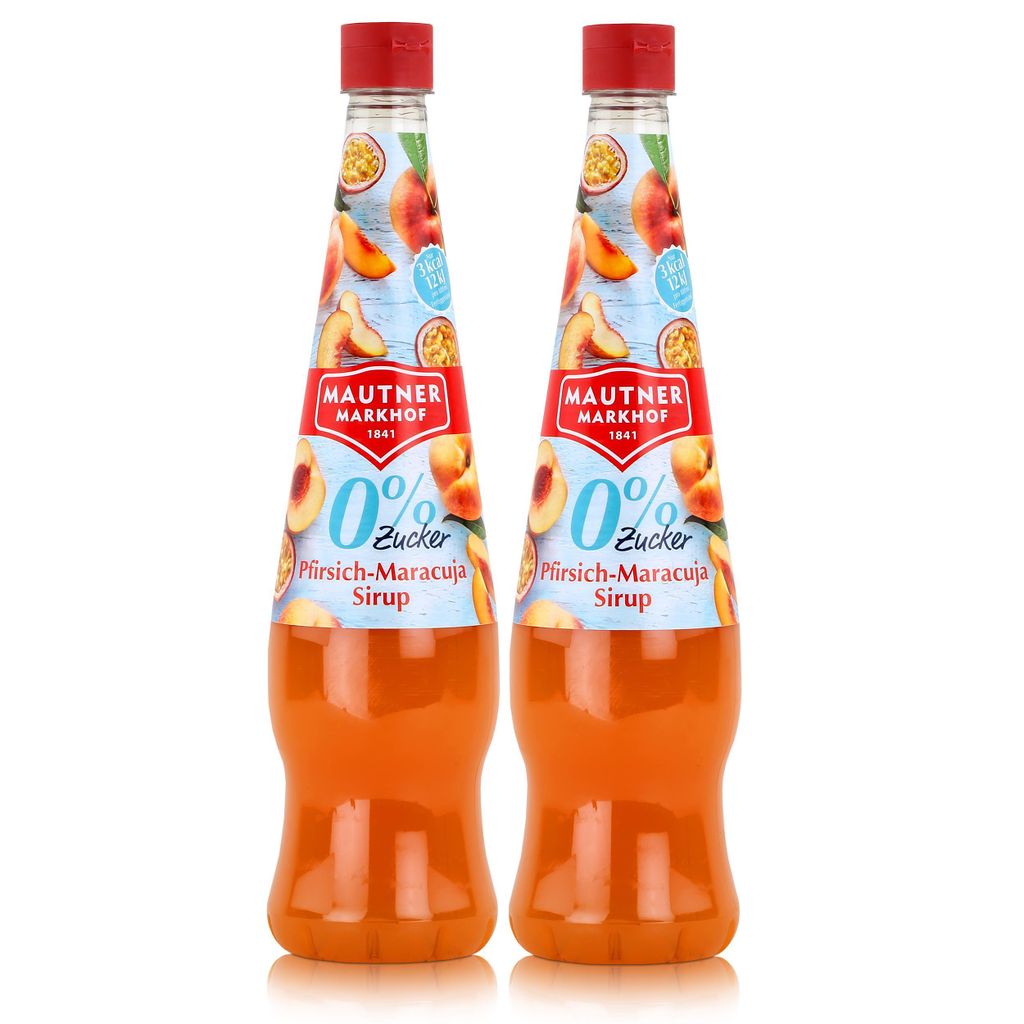 Mautner Getränkesirup Pfirsich-Maracuja 0% Zucker 0,7L - Produktbild 